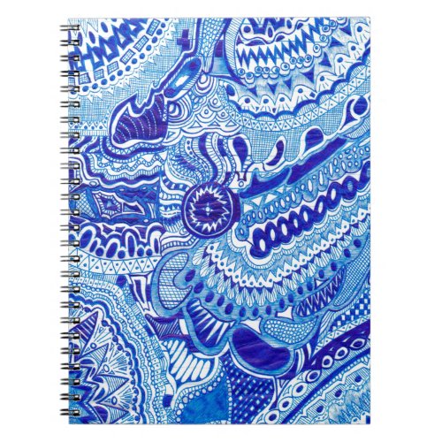 Royal Blue and White Ming style pattern art Notebook