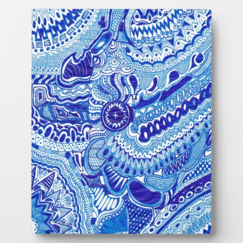 Royal Blue and White Ming style pattern art Plaque