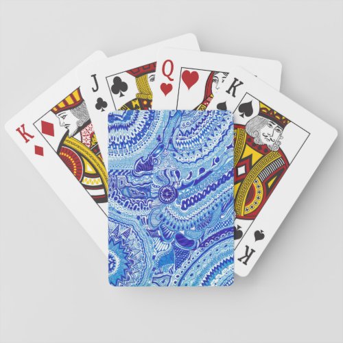 Royal Blue and White Ming style pattern art Playing Cards