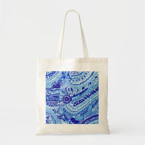 Royal Blue and White Ming style pattern art Tote Bag