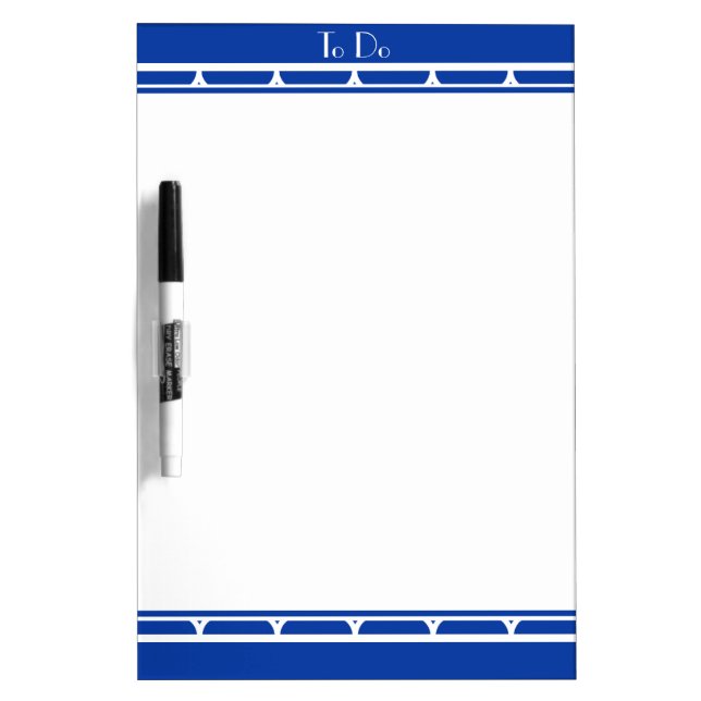 Royal Blue and White Monogram Message Board (Front)