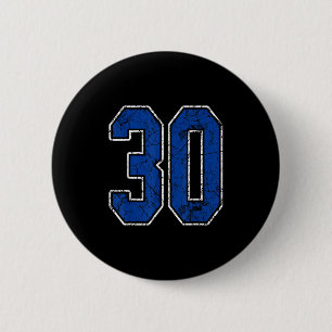 Royal Blue And White Number 30 Jersey Player Unifo Button