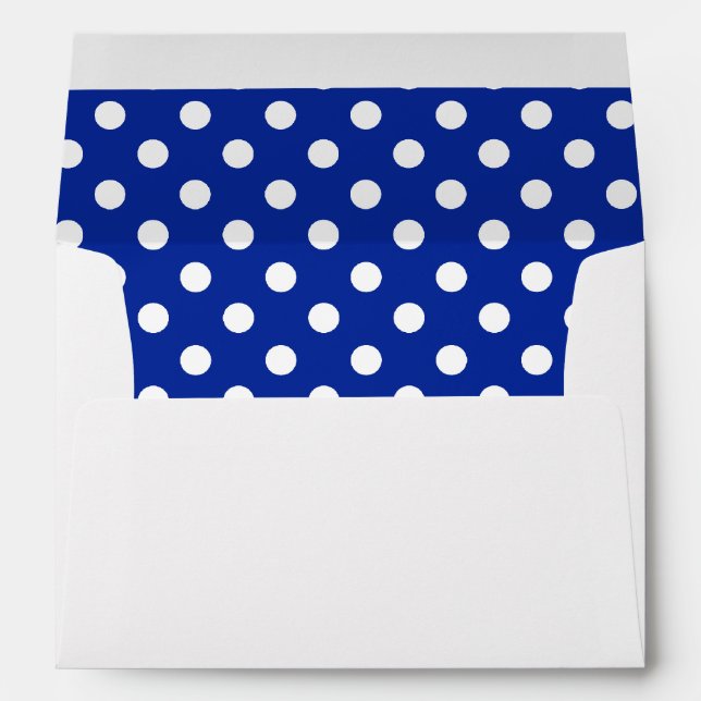 Royal Blue and White Polka Dot Envelope (Back (Bottom))