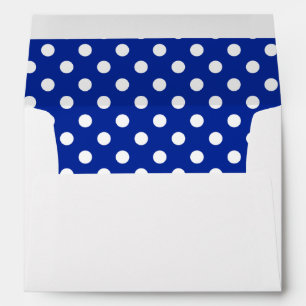 Royal Blue and White Polka Dot Envelope