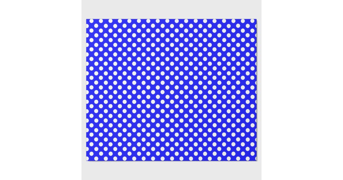 Royal Blue and White Polka Dot Wrapping Paper | Zazzle.com