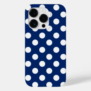 Royal Blue And White Polka Dots Stylish Case-Mate iPhone 14 Pro Case