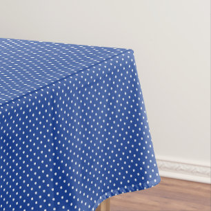 Royal Blue and White Polka Dots Tablecloth