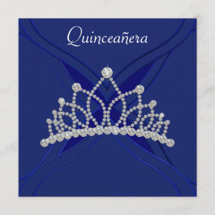 Royal Blue and White Quinceanera Invitations