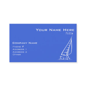 Royal Blue and White Sailing; Sail Boat Business Card