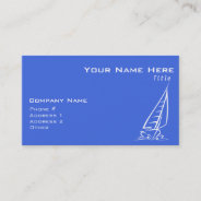 Royal Blue And White Sailing; Sail Boat Business Card at Zazzle