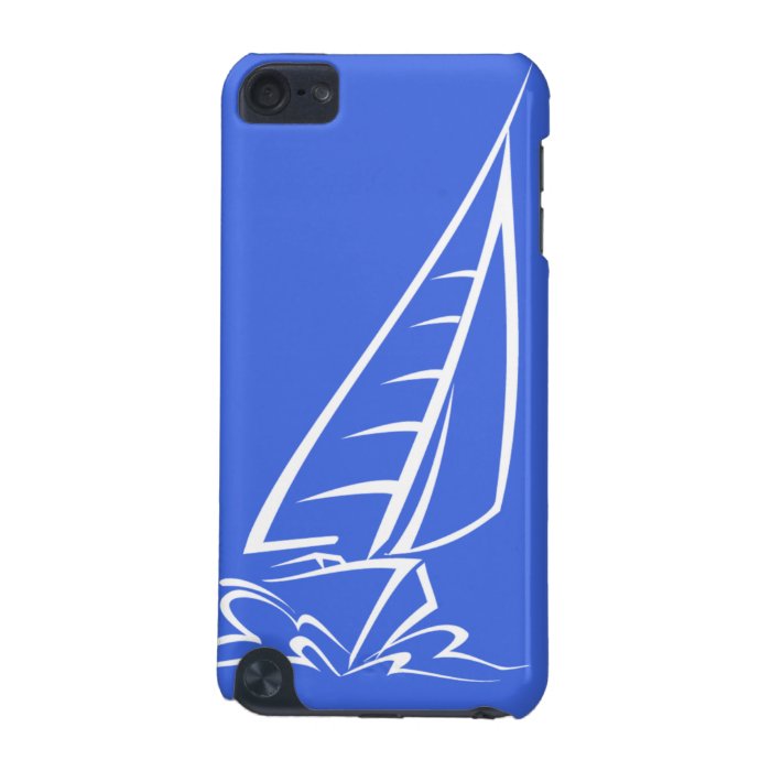 Royal Blue and White Sailing; Sail Boat iPod Touch 5G Cover