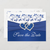 Royal Blue and White Save the Date Card (Front/Back)
