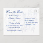 Royal Blue and White Save the Date Card