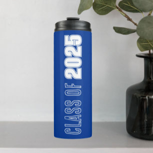 Royal Blue and White School Colors Class Year Thermal Tumbler