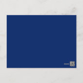 Royal Blue and White Scrolls Table Number Card (Back)