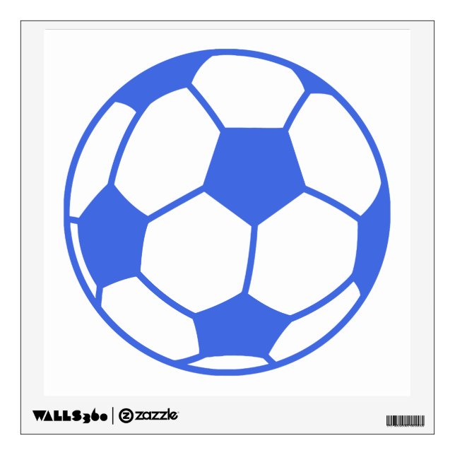 Royal Blue and White Soccer Ball Wall Decal (Front)