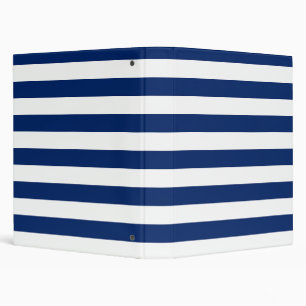 Royal Blue and White Stripes 3 Ring Binder