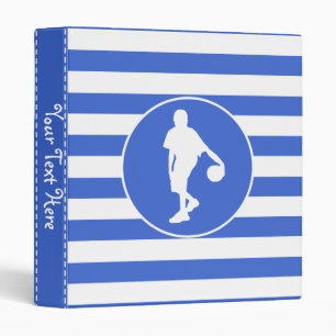 Royal Blue and White Stripes; Basketball Binder