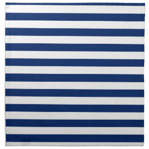 Royal Blue and White Stripes Cloth Napkin