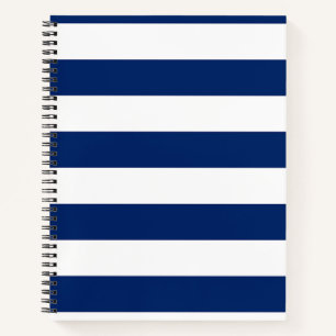 Royal Blue and White Stripes Notebook
