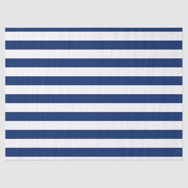 Royal Blue and White Stripes Tissue Paper (Front)