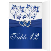 Royal Blue and White Table Number Card (Inside (Left))