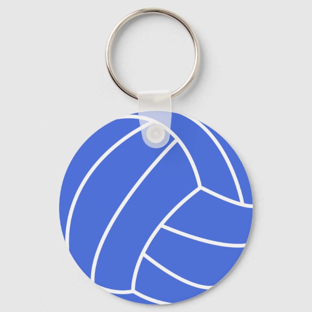 Royal Blue and White Volleyball Keychain (Front)