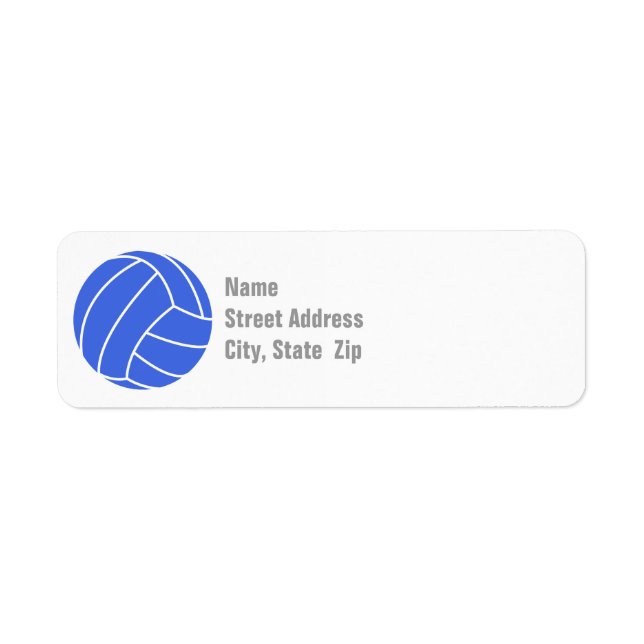 Royal Blue and White Volleyball Label (Front)