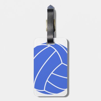Royal Blue And White Volleyball Luggage Tag by ColorStock at Zazzle