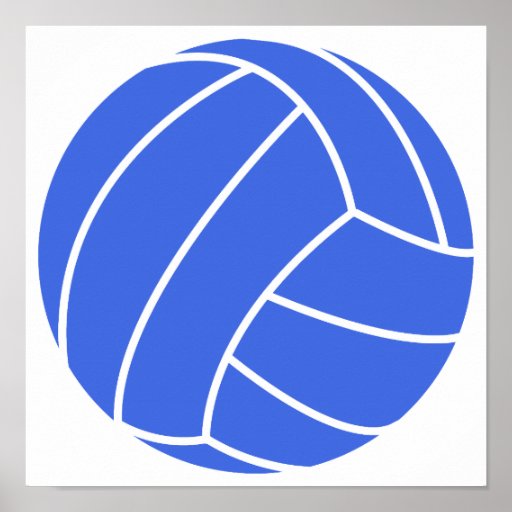 Royal Blue and White Volleyball Poster | Zazzle