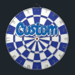 Royal Blue And White With Blue Custom Text Dart Board<br><div class="desc">Create your own Royal Blue And White With Blue Custom Text Dartboard! Personalize for any text you like!</div>