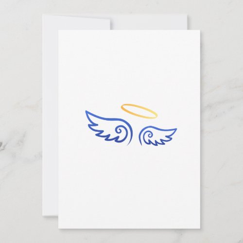 Royal Blue Angel wings with Halo Personalized Announcements