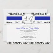 Royal Blue Antique Elegant Wedding Invitation (Back)