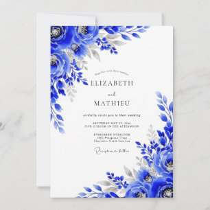 Royal Blue Arctic Winter Wedding Invitation