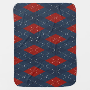 Royal Blue Argyle Christmas Pattern Baby Blanket