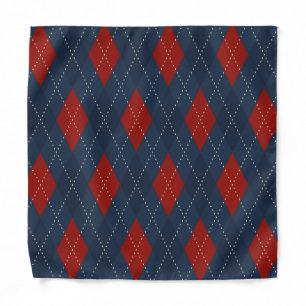Royal Blue Argyle Christmas Pattern Bandana