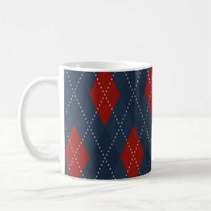 Royal Blue Argyle Christmas Pattern Coffee Mug