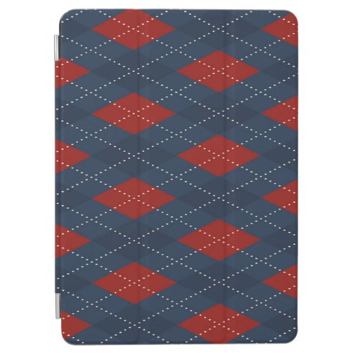 Royal Blue Argyle Christmas Pattern iPad Air Cover