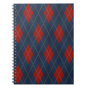 Royal Blue Argyle Christmas Pattern Notebook