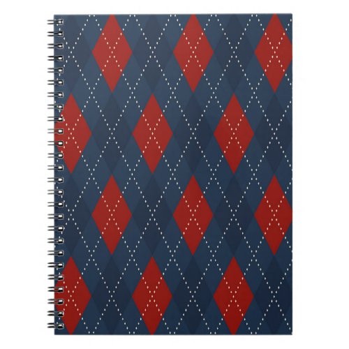Royal Blue Argyle Christmas Pattern Notebook