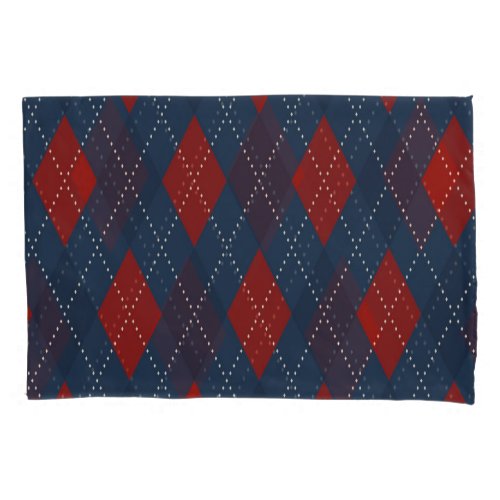 Royal Blue Argyle Christmas Pattern Pillow Case