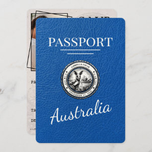 Royal Blue Australia Passport Save The Date