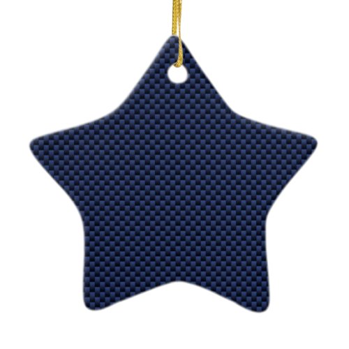Royal Blue Automotive Carbon Fiber Decor Print Ceramic Ornament