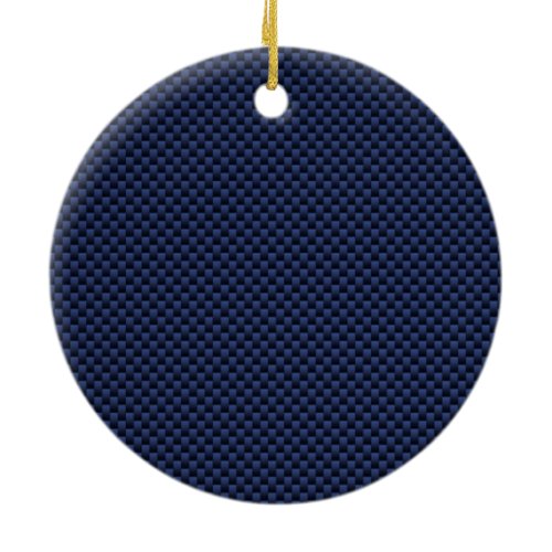 Royal Blue Automotive Carbon Fiber Decor Print Ceramic Ornament