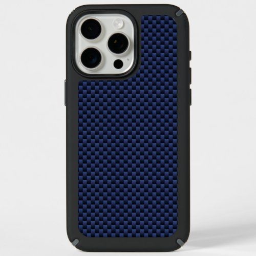 Royal Blue Automotive Carbon Fiber Decor Print iPhone 15 Pro Max Case