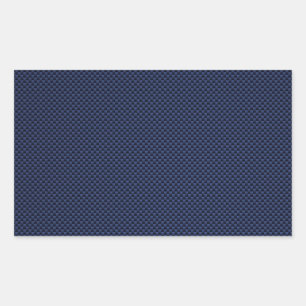 Royal Blue Automotive Carbon Fiber Weave Print Rectangular Sticker