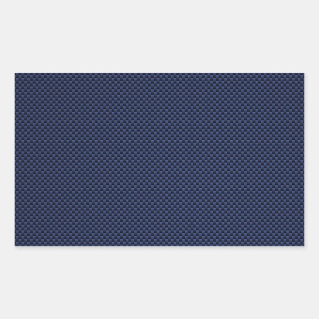 Royal Blue Automotive Carbon Fiber Weave Print Rectangular Sticker (Front)