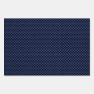 Royal Blue Automotive Carbon Fiber Weave Print Yard Sign
