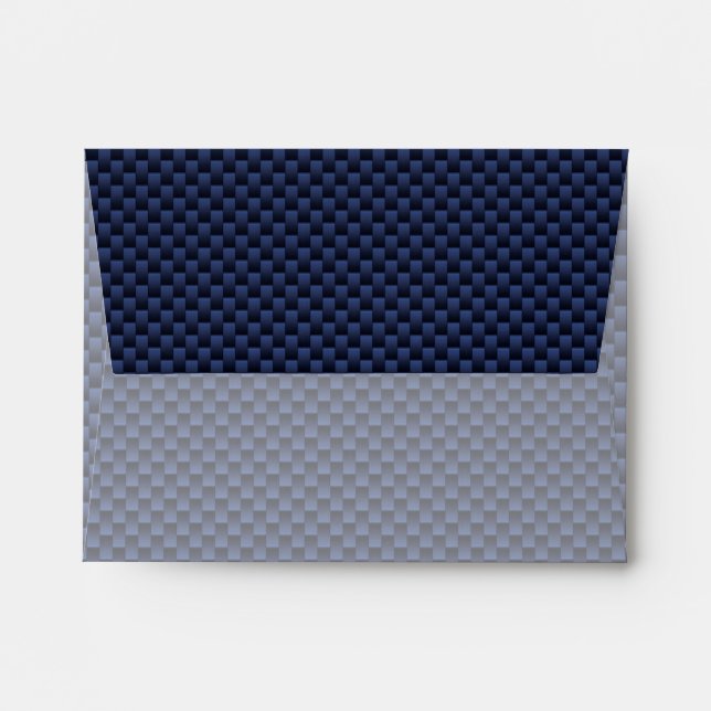 Royal Blue Automotive Carbon Fiber Weave Style Envelope (Back (Top Flap))