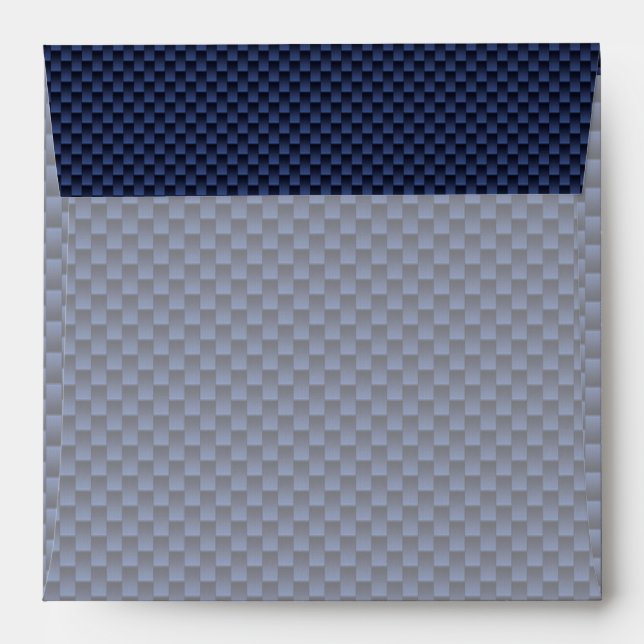 Royal Blue Automotive Carbon Fiber Weave Style Envelope (Back (Top Flap))
